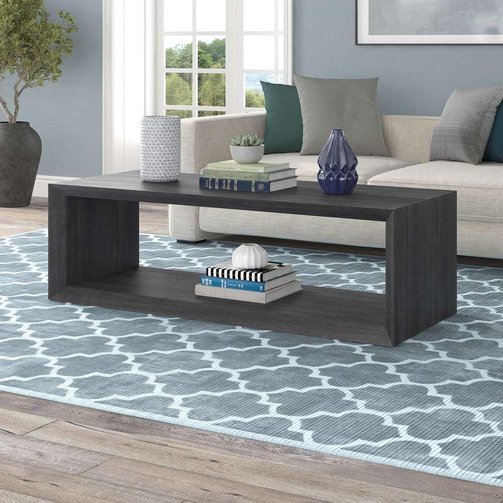 Hudson & Canal - Osmond 58in Wide Rectangular Coffee Table in Charcoal Gray - CT1869 veiw 2