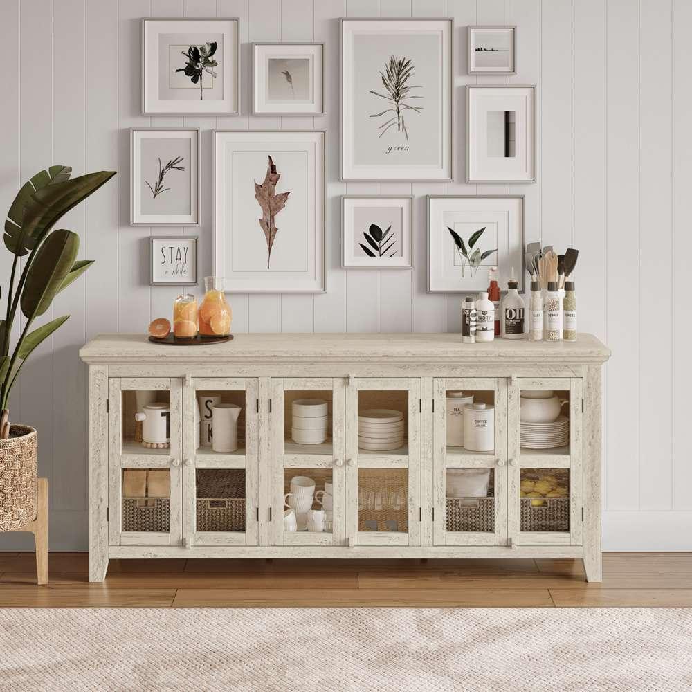 Jofran - Rustic Shores Coastal Style 70in Distressed Acacia Sideboard Cabinet - 1610-7032 veiw 4