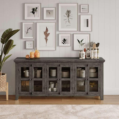 Jofran - Rustic Shores Coastal Style 70in Distressed Acacia Sideboard Cabinet - 2130-7032 veiw 4