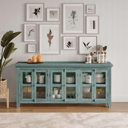 Jofran - Rustic Shores Coastal Style 70in Distressed Acacia Sideboard Cabinet - 1615-7032 veiw 4