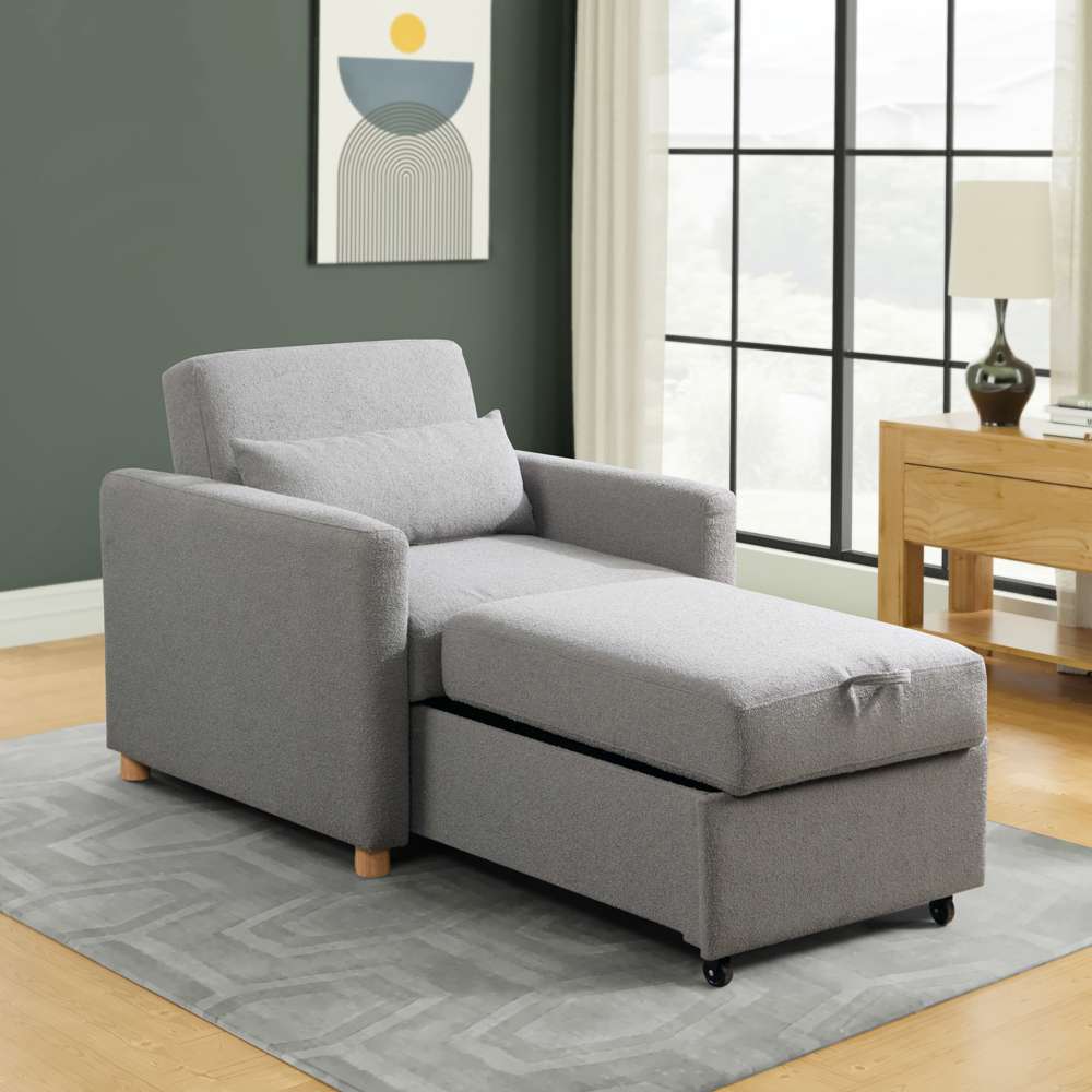 Serta - Anja Convertible Chair, Grey by Lifestyle Solutions - 111A007GRY veiw 2