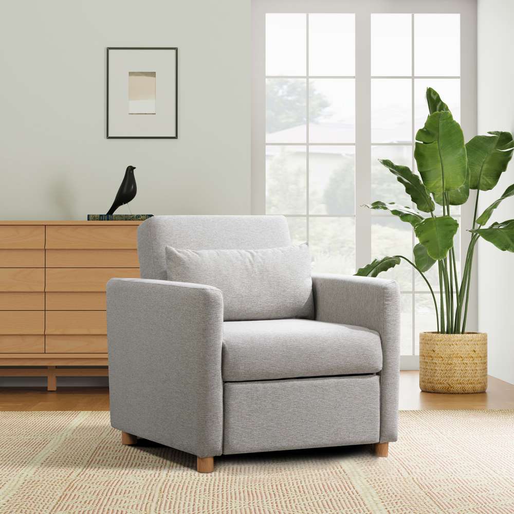 Serta - Anja Convertible Chair, Light Grey by Lifestyle Solutions - 111A007LTG veiw 2