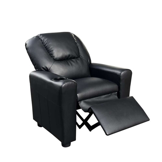 Lilola Home - Marisa Black PU Leather Kids Recliner Chair - 88854 veiw 2