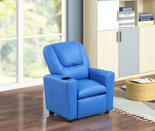 Lilola Home - Marisa Blue PU Leather Kids Recliner Chair - 88856 veiw 1