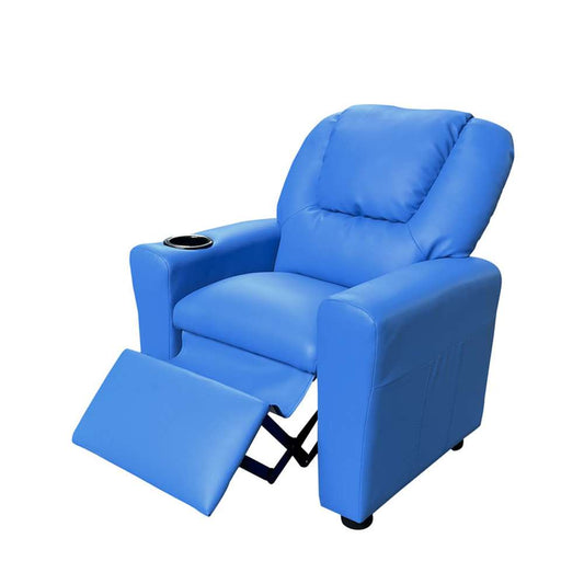 Lilola Home - Marisa Blue PU Leather Kids Recliner Chair - 88856 veiw 2
