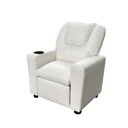Lilola Home - Marisa White PU Leather Kids Recliner Chair - 88853 veiw 3