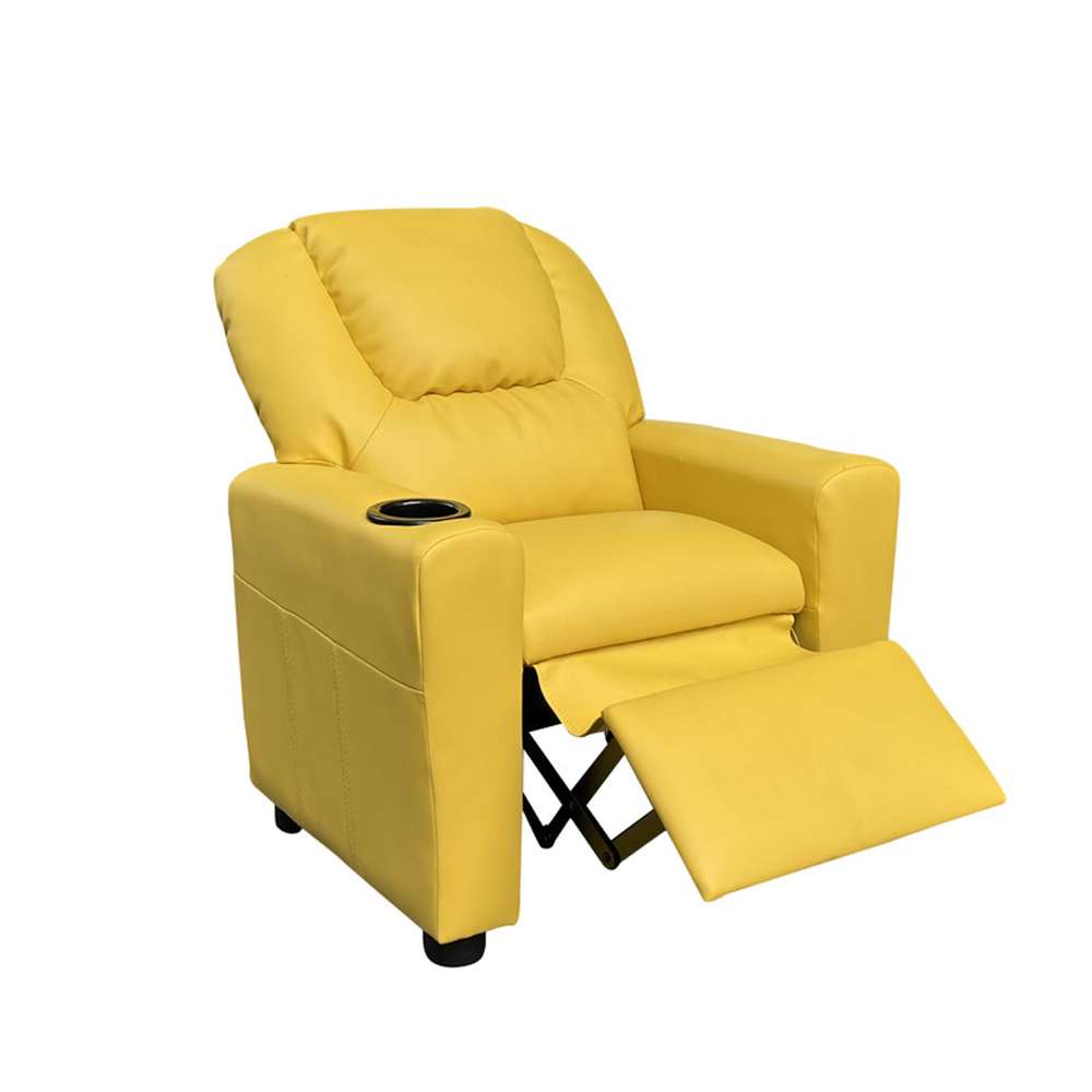 Lilola Home - Marisa Yellow PU Leather Kids Recliner Chair - 88857 veiw 2