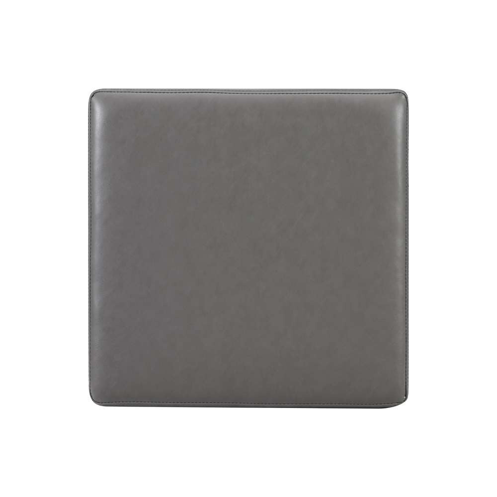Linon Home Decor - Blanche Faux Leather Square Ottoman Grey - ST013GRYPU01ASU veiw 3