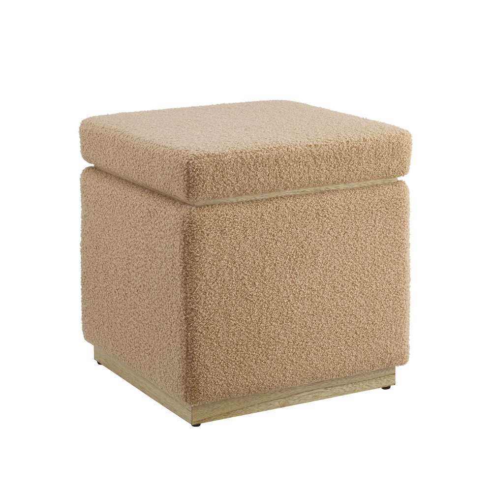 Linon Home Decor - Blanche Fabric Square Ottoman Tan - ST013TAN01ASU veiw 1