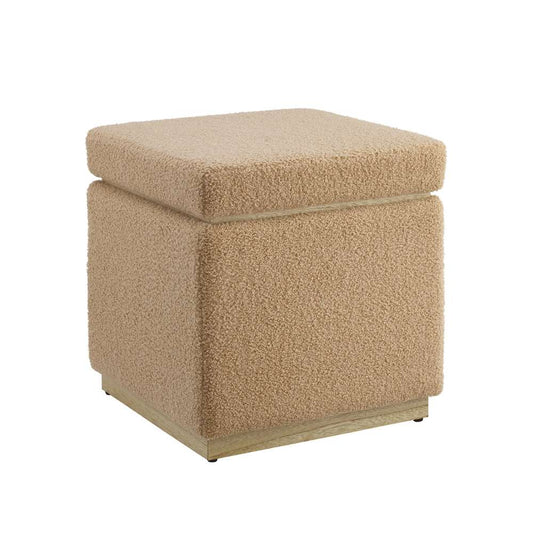 Linon Home Decor - Blanche Fabric Square Ottoman Tan - ST013TAN01ASU veiw 1