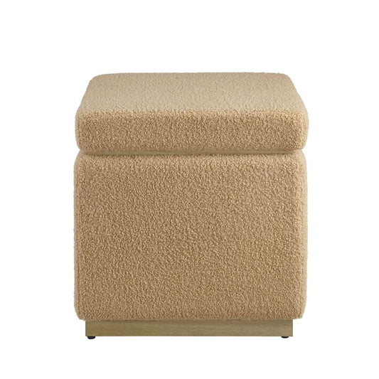 Linon Home Decor - Blanche Fabric Square Ottoman Tan - ST013TAN01ASU veiw 2