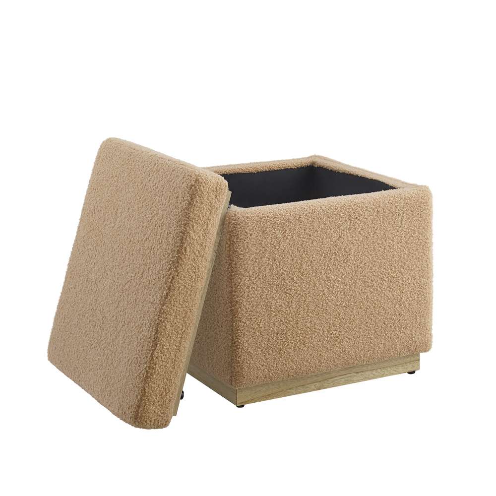 Linon Home Decor - Blanche Fabric Square Ottoman Tan - ST013TAN01ASU veiw 5