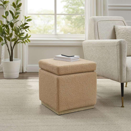 Linon Home Decor - Blanche Fabric Square Ottoman Tan - ST013TAN01ASU veiw 7
