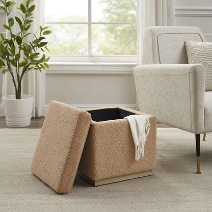 Linon Home Decor - Blanche Fabric Square Ottoman Tan - ST013TAN01ASU veiw 8