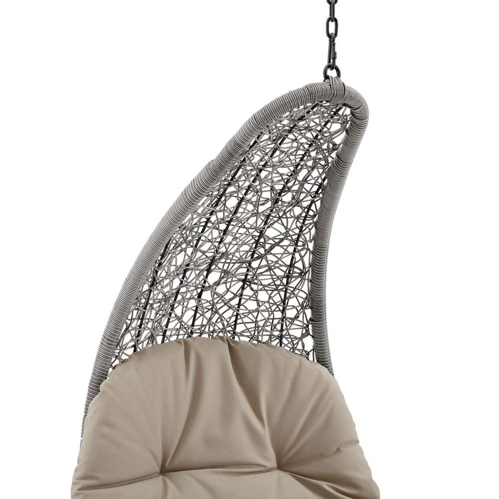 Modway - Landscape Hanging Chaise Lounge Outdoor Patio Swing Chair - EEI-4589-LGR-BEI veiw 4