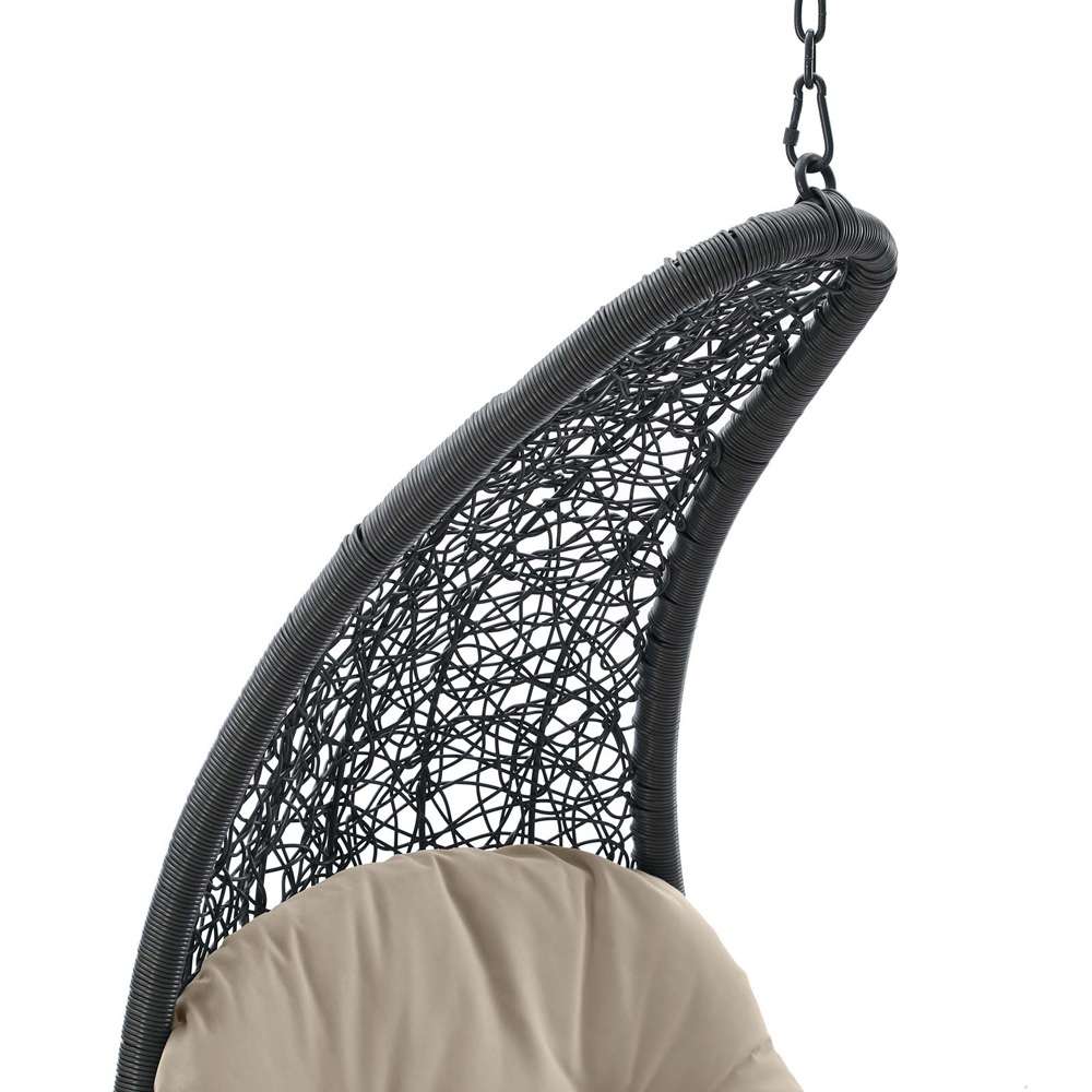 Modway - Landscape Hanging Chaise Lounge Outdoor Patio Swing Chair - EEI-4589-LGR-BEI veiw 5