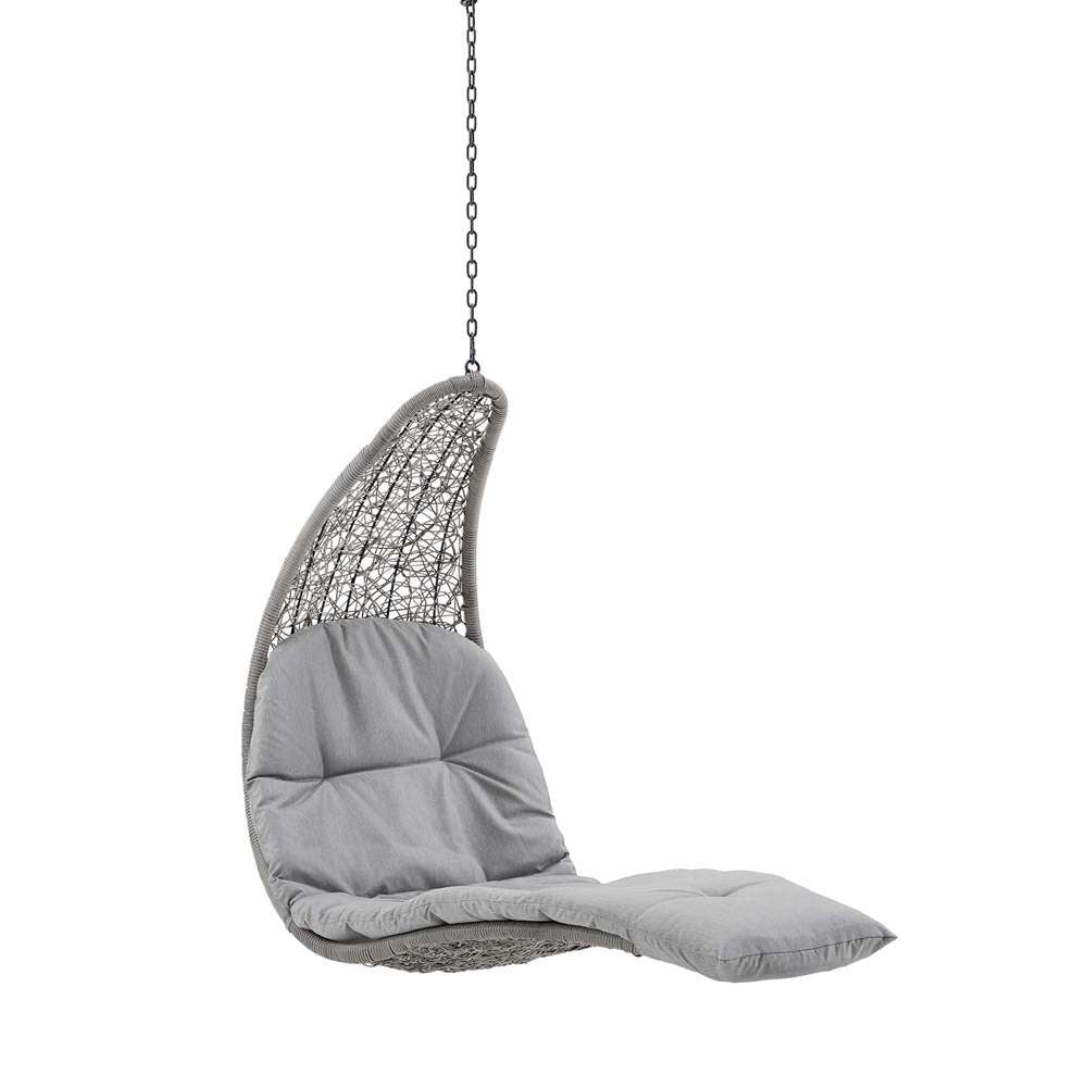 Modway - Landscape Hanging Chaise Lounge Outdoor Patio Swing Chair - EEI-4589-LGR-GRY veiw 2