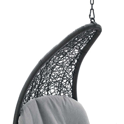 Modway - Landscape Hanging Chaise Lounge Outdoor Patio Swing Chair - EEI-4589-LGR-GRY veiw 5