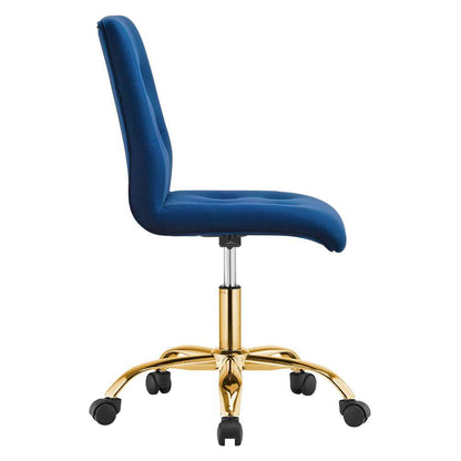 Modway - Prim Armless Performance Velvet Office Chair - EEI-4973-GLD-NAV veiw 3