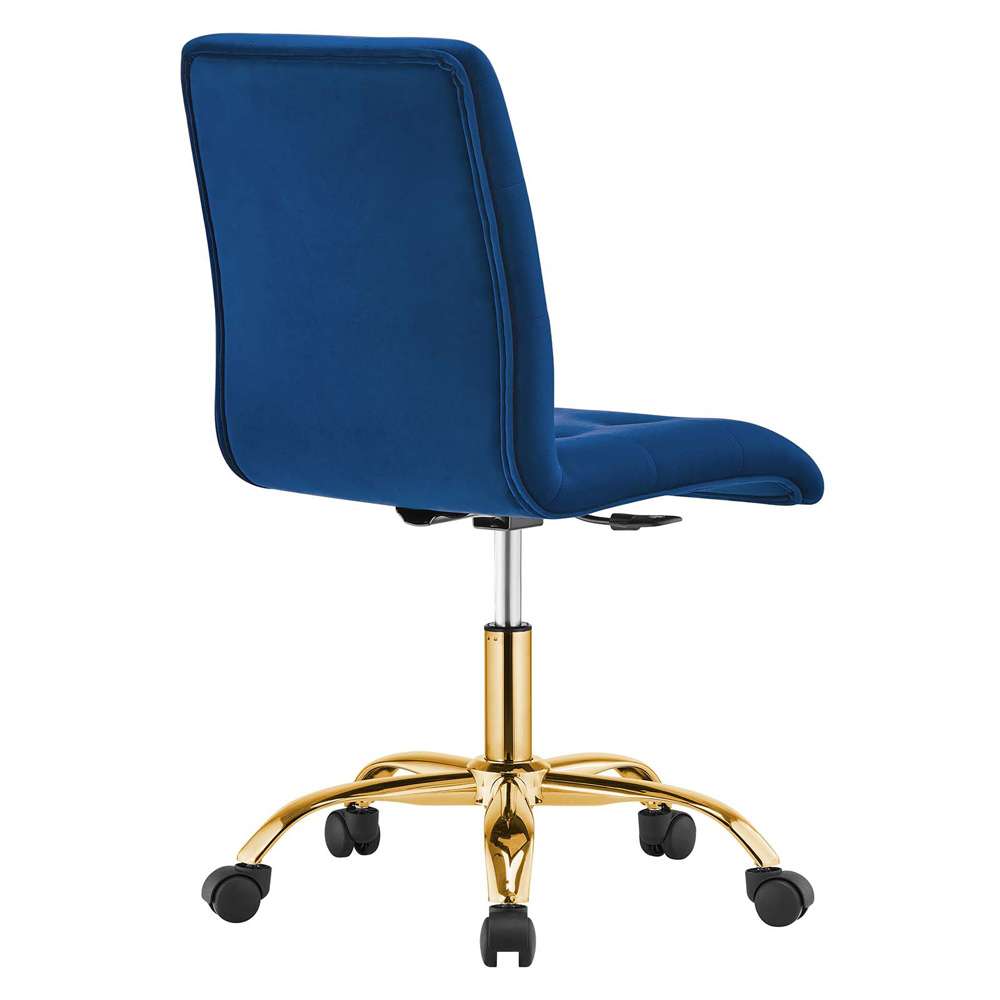 Modway - Prim Armless Performance Velvet Office Chair - EEI-4973-GLD-NAV veiw 4