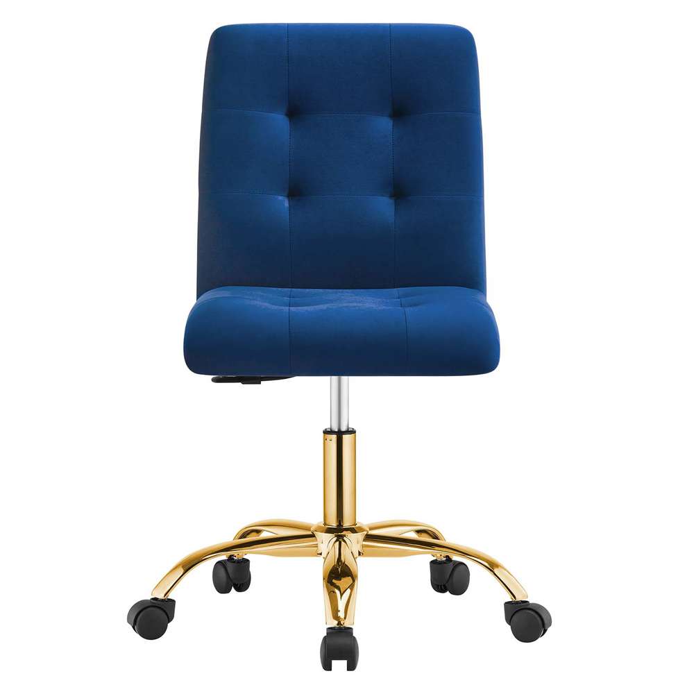 Modway - Prim Armless Performance Velvet Office Chair - EEI-4973-GLD-NAV veiw 5