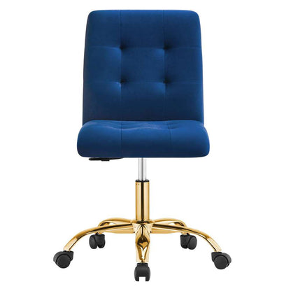 Modway - Prim Armless Performance Velvet Office Chair - EEI-4973-GLD-NAV veiw 5
