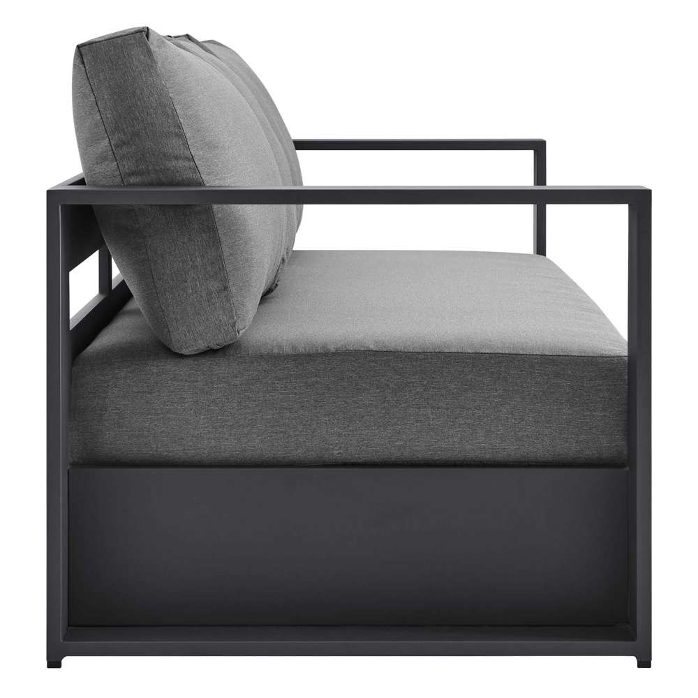 Modway - Tahoe Outdoor Patio Powder-Coated Aluminum Sofa - EEI-5676-GRY-CHA veiw 3