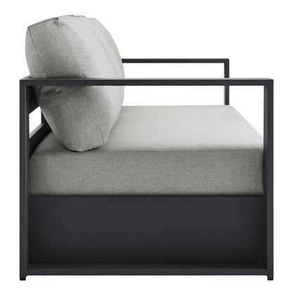 Modway - Tahoe Outdoor Patio Powder-Coated Aluminum Sofa - EEI-5676-GRY-GRY veiw 3