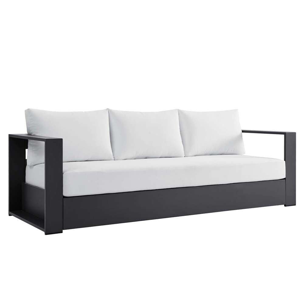 Modway - Tahoe Outdoor Patio Powder-Coated Aluminum Sofa - EEI-5676-GRY-WHI veiw 2