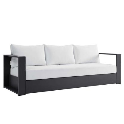 Modway - Tahoe Outdoor Patio Powder-Coated Aluminum Sofa - EEI-5676-GRY-WHI veiw 2