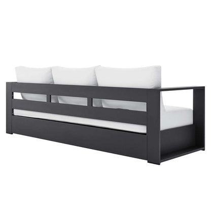 Modway - Tahoe Outdoor Patio Powder-Coated Aluminum Sofa - EEI-5676-GRY-WHI veiw 4