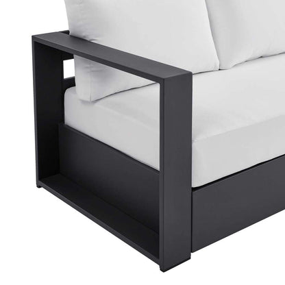 Modway - Tahoe Outdoor Patio Powder-Coated Aluminum Sofa - EEI-5676-GRY-WHI veiw 5