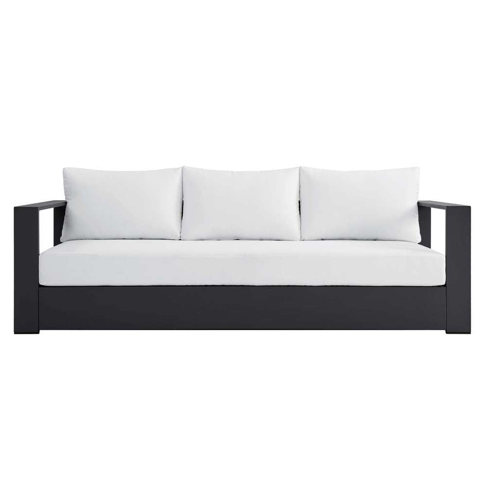 Modway - Tahoe Outdoor Patio Powder-Coated Aluminum Sofa - EEI-5676-GRY-WHI veiw 6