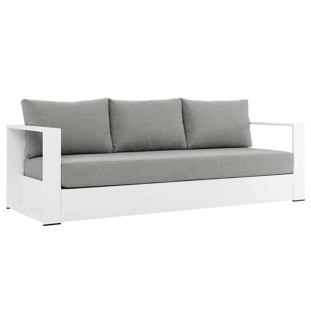 Modway - Tahoe Outdoor Patio Powder-Coated Aluminum Sofa - EEI-5676-WHI-GRY veiw 1