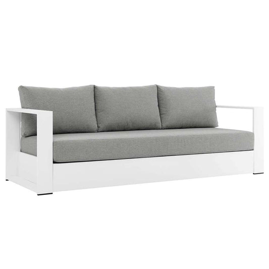 Modway - Tahoe Outdoor Patio Powder-Coated Aluminum Sofa - EEI-5676-WHI-GRY veiw 1