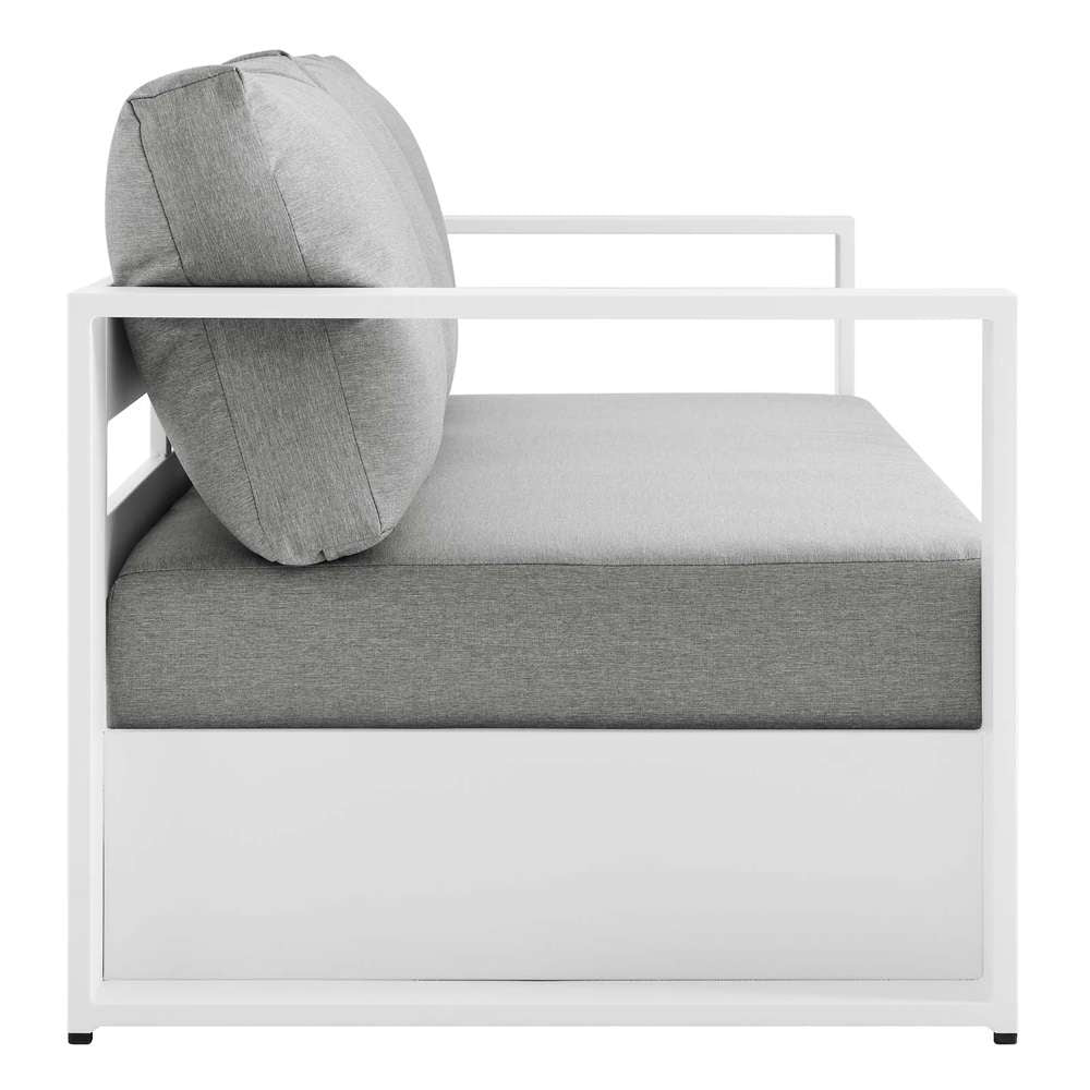 Modway - Tahoe Outdoor Patio Powder-Coated Aluminum Sofa - EEI-5676-WHI-GRY veiw 3