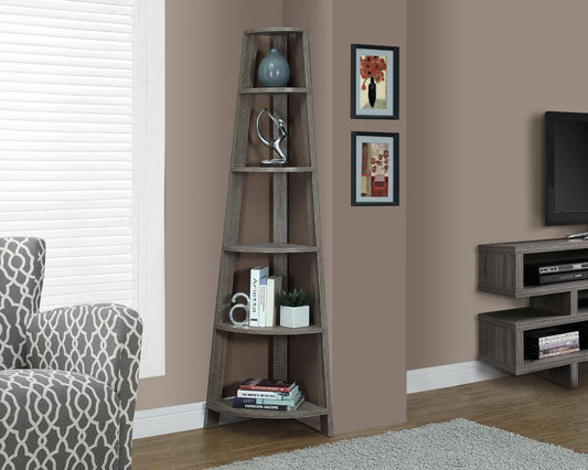 Monarch Specialties - Bookshelf, Bookcase, Etagere, Corner, 5 Tier, 72inH, Office, Bedroom, Laminate, Brown, Contemporary, Modern - I-2497 veiw 1