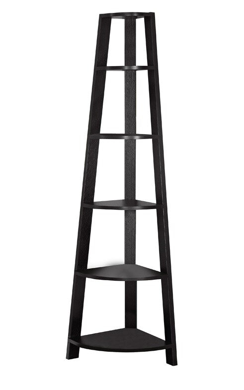 Monarch Specialties - Bookshelf, Bookcase, Etagere, Corner, 5 Tier, 72inH, Office, Bedroom, Laminate, Brown, Contemporary, Modern - I-2495 veiw 2