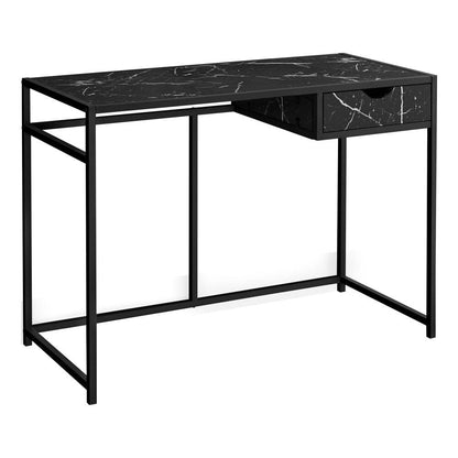 Monarch Specialties - Computer Desk, Home Office, Laptop, Storage Drawer, 42inL, Work, Metal, Laminate, Black Marble Look, Contemporary, Modern - I-7572 veiw 1