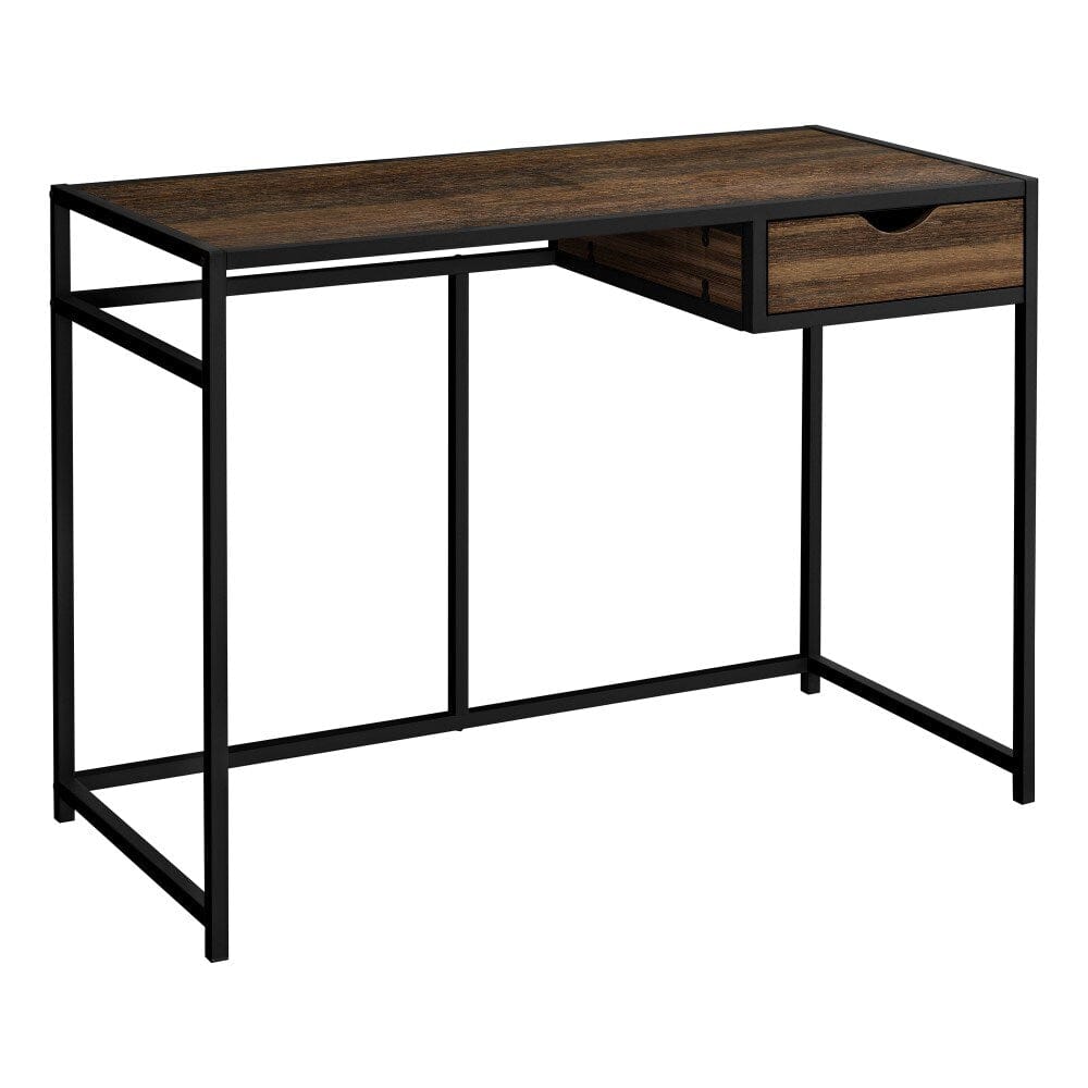 Monarch Specialties - Computer Desk, Home Office, Laptop, Storage Drawer, 42inL, Work, Metal, Laminate, Brown, Black, Contemporary, Modern - I-7574 veiw 1