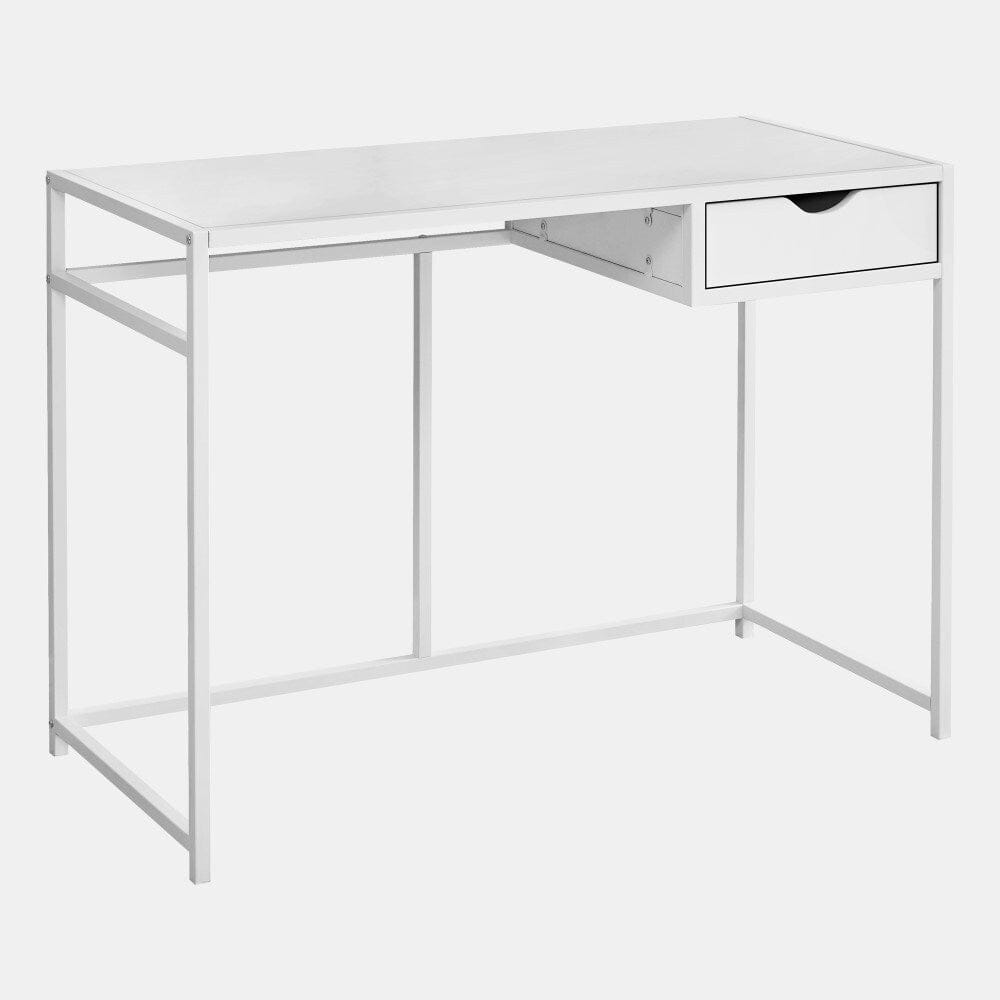 Monarch Specialties - Computer Desk, Home Office, Laptop, Storage Drawer, 42inL, Work, Metal, Laminate, White, Contemporary, Modern - I-7570 veiw 1