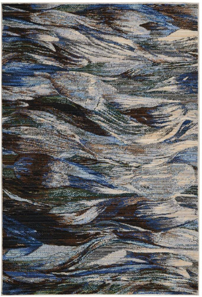 Nourison - Chroma CRM01 Charcoal and Blue 4x6 Area Rug - CRM01-99446378118_CLOSEOUT veiw 1