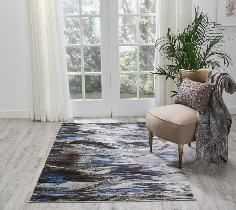Nourison - Chroma CRM01 Charcoal and Blue 4x6 Area Rug - CRM01-99446378118_CLOSEOUT veiw 2