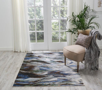 Nourison - Chroma CRM01 Charcoal and Blue 4x6 Area Rug - CRM01-99446378118_CLOSEOUT veiw 2