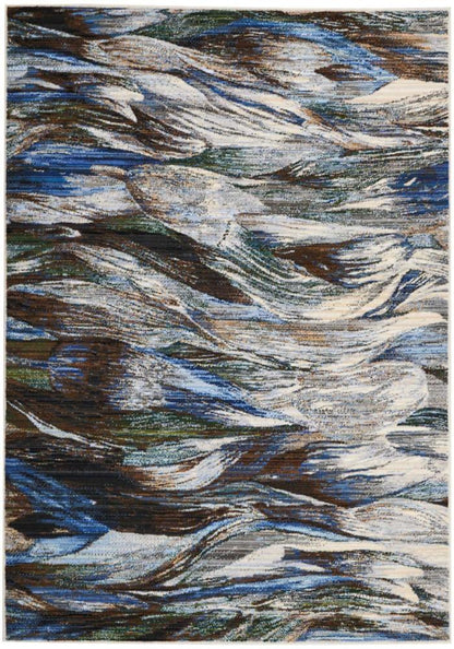 Nourison - Chroma CRM01 Charcoal and Blue 56in x 8 Area Rug - CRM01-99446378132_CLOSEOUT veiw 1