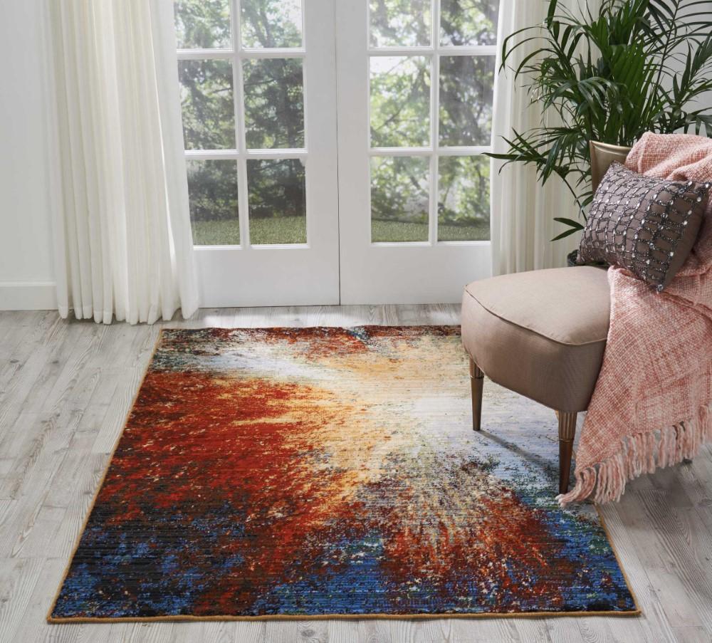 Nourison - Chroma CRM02 Red Multicolor 4x6 Area Rug - CRM02-99446378286_CLOSEOUT veiw 2