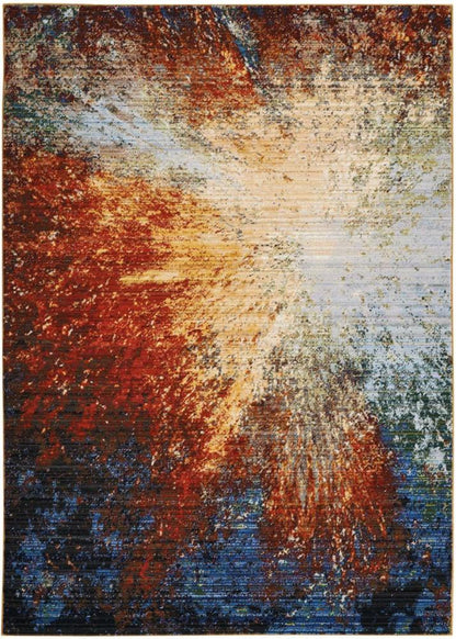 Nourison - Chroma CRM02 Red Multicolor 56in x 8 Area Rug - CRM02-99446378279_CLOSEOUT veiw 1