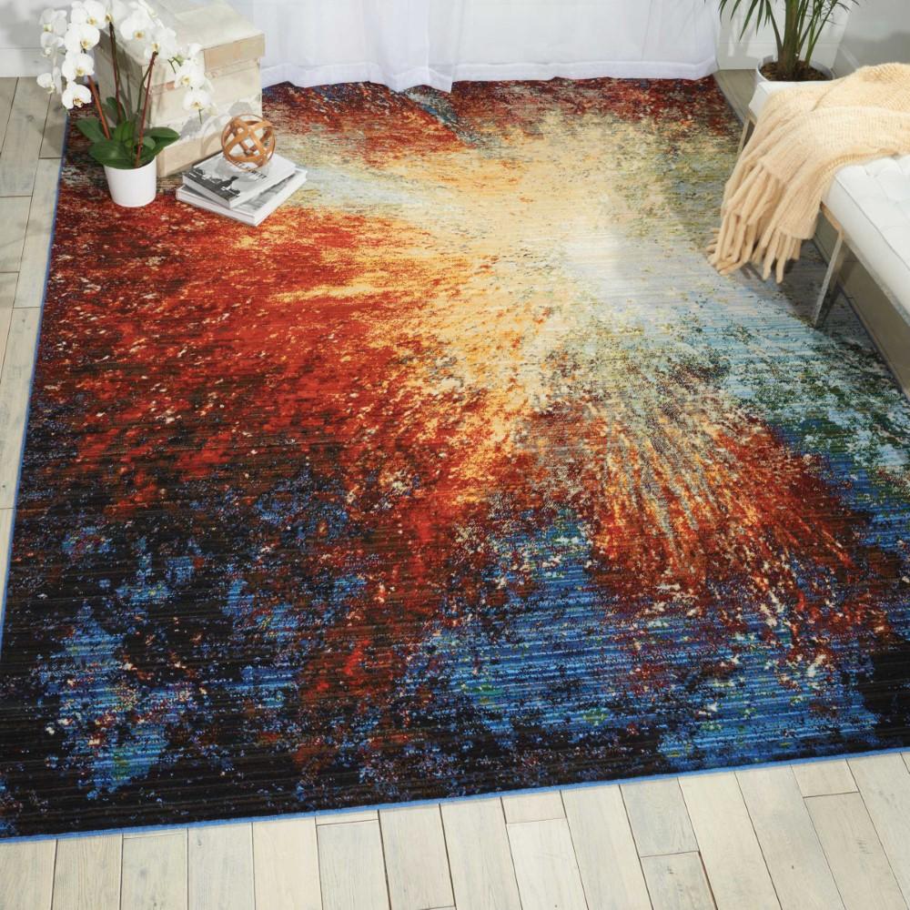 Nourison - Chroma CRM02 Red Multicolor 79in x 99in Large Rug - CRM02-99446378255_CLOSEOUT veiw 2