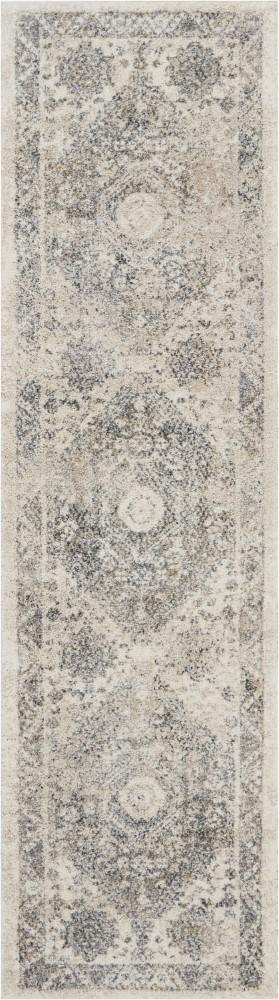 Nourison - Fusion FSS11 Cream and Bone 22in x 76in Plush Shag Hallway Rug - FSS11-99446317100 veiw 1