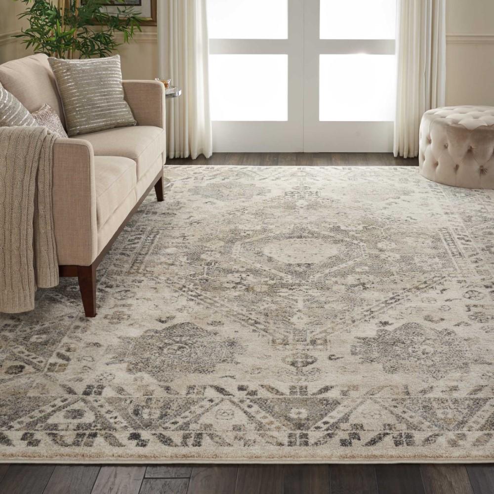 Nourison - Fusion FSS11 Cream and Bone 710in x 106in Oversized Plush Shag Rug - FSS11-99446317087 veiw 2